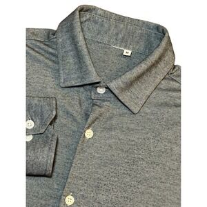 State & Liberty Mens Medium Shirt Grey Long Sleeve Button Down Cotton Blend